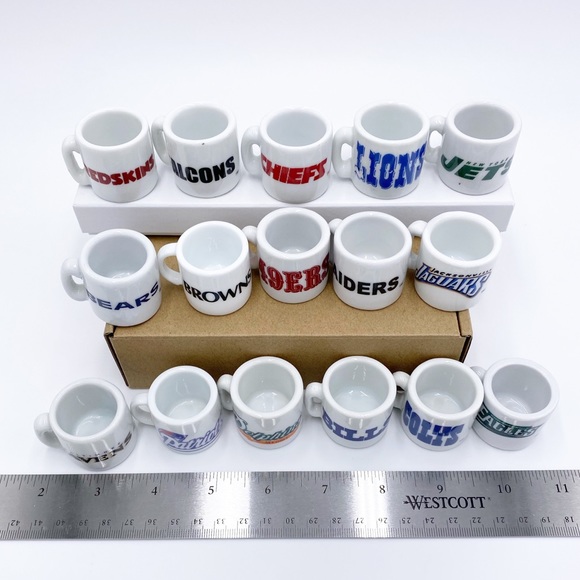 NFL Football Teams Logo Mini Ceramic Cups 16 Tiny Cups - Picture 8 of 10